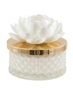 Kerze Diamond mit 3D-Pfingstrose in Gold, groß und niedrig | Hochzeit 2027