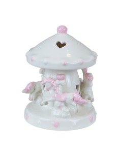 Giostrina LED bianca e rosa, piccola – 7,5 × 7,5 × 9,8 cm | Doris