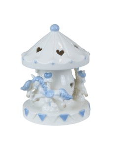 Souvenir de baptême : carrousel, LED, bleu ciel, grand format – 9,3 