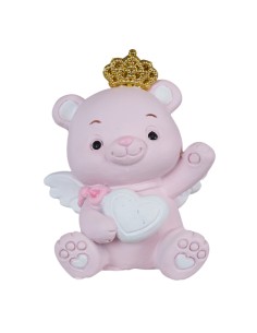 Gastgeschenk zur Taufe: Teddybär, mit Herz, herzförmig, rosa, mittle