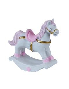 Souvenir de baptême : petit cheval, rose – 5,5 × 2,5 × 6 cm