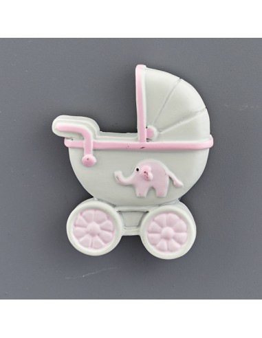 Souvenir de baptême : aimant petit éléphant, rose – 4 × 1,5 × 4 cm