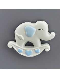 Christening favour: magnet little elephant, light blue – 4 × 1,5 × 4