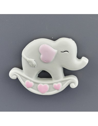 Bomboniera magnete elefantino, rosa – 4 × 1,5 × 4 cm