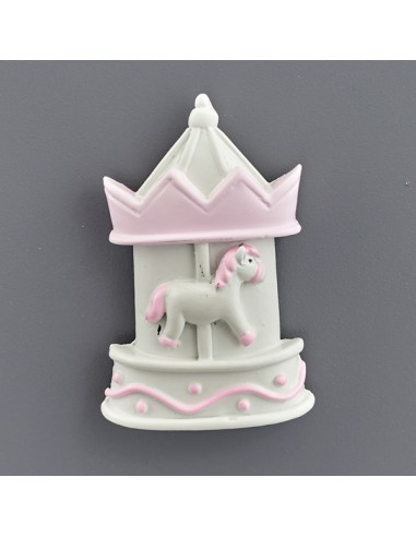 Bomboniera magnete giostrina, rosa – 4 × 1,5 × 4 cm