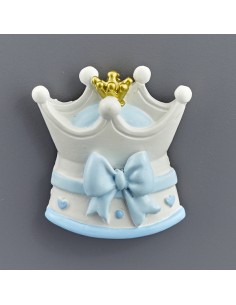Bomboniera magnete corona, celeste – 4 × 1,5 × 4 cm