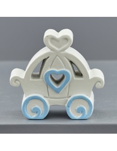 Christening favour: fairytale carriage, light blue – 4,6 × 2 × 4,3 c