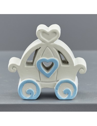 Christening favour: fairytale carriage, light blue – 4,6 × 2 × 4,3 c