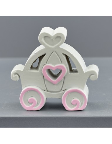 Gastgeschenk zur Taufe: Märchenkutsche, rosa – 4,6 × 2 × 4,3 cm