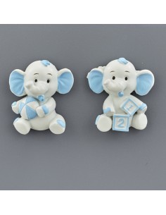 Souvenir de baptême : aimant petit éléphant, bleu ciel – 4 × 1,5 × 4