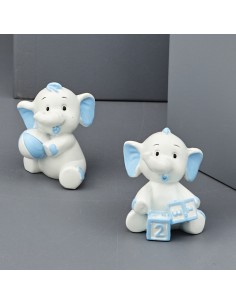 Gastgeschenk zur Taufe: kleiner Elefant, hellblau – 3,8 × 3 × 5 cm