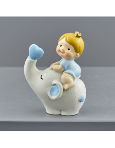 Souvenir de baptême : petit éléphant, bleu ciel – 5 × 3,2 × 5,7 cm