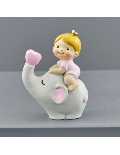 Gastgeschenk zur Taufe: kleiner Elefant, rosa – 5 × 3,2 × 5,7 cm