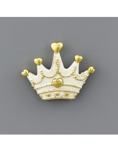 Christening favour: magnet crown, white, gold-tone details – 5 × 2 ×