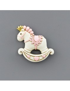 Bomboniera magnete cavalluccio, rosa – 5 × 2 × 5 cm