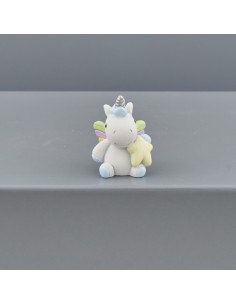 Christening favour: unicorn, rainbow, light blue – 3,5 × 4 × 4,5 cm
