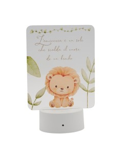 Gastgeschenk zur Taufe: Lampe kleiner Löwe Sam, LED, RGB, mit weißem