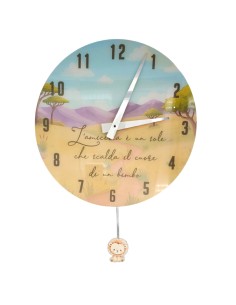 Christening favour: pendulum clock little lion Sam – 35 cm