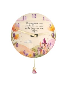 Gastgeschenk zur Taufe: Pendeluhr Prinzessin Bea – 35 cm