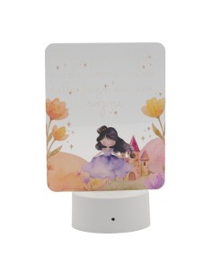 Bomboniera lampada principessa Mimì, LED, RGB, con base bianca – 13 