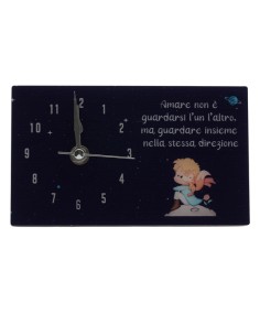 Christening favour: clock little prince, rectangular – 17 × 10 cm