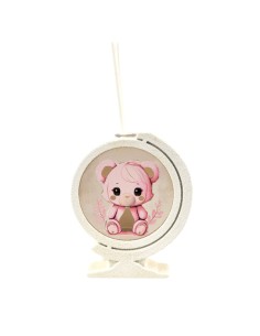 Christening favour: scent diffuser teddy bear, LED, globe, pink, gol