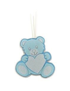 Souvenir de baptême : diffuseur de parfum ourson, bleu ciel – 12 × 1