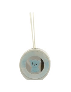 Souvenir de baptême : diffuseur de parfum ourson, rond, bleu ciel, d