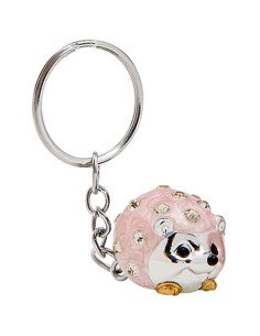 Christening favour: keyring hedgehog, pink – 2,5 × 1,5 cm