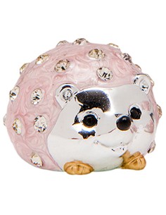 Christening favour: hedgehog, pink, large size – 4,5 × 4 cm