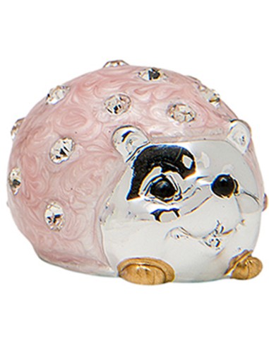Christening favour: hedgehog, pink, medium size – 3,5 × 3 cm