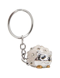 Bomboniera portachiavi riccio, bianco – 2,5 × 1,5 cm