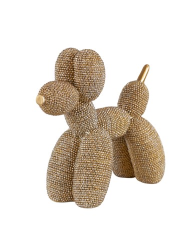 Christening favour: little dog, shiny finish, gold-tone details, sma