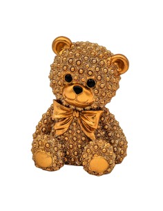 Christening favour: teddy bear, gold-tone details, small size – 6,6 