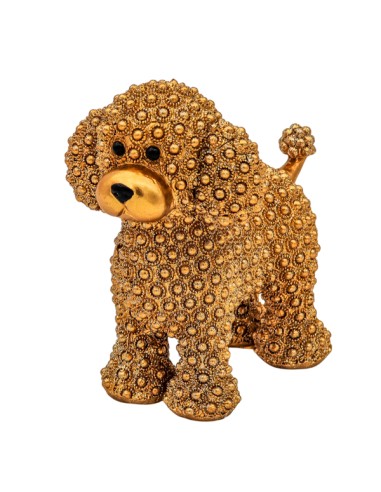 Christening favour: little dog, gold-tone details, small size – 10,2