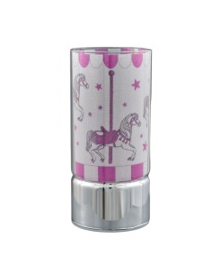 Gastgeschenk zur Taufe: Lampe Karussell, auf dem Mond, rosa, kleine 