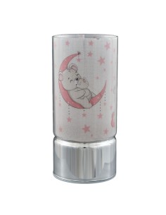 Bomboniera lampada orsetto, sulla luna, rosa, formato piccolo – 7 × 