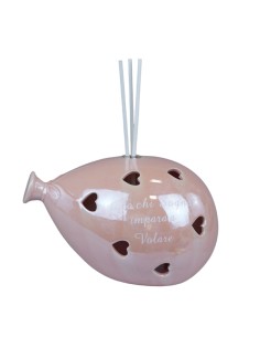 Christening favour: scent diffuser balloon, LED, pink, large size