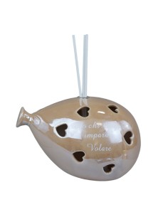 Christening favour: scent diffuser balloon, LED, taupe, large size