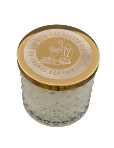Bomboniera candela Comunione e Cresima, Diamond, dettagli dorati, fo