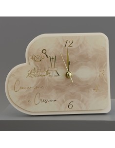 Gastgeschenk: Uhr Kommunion und Firmung, goldfarbene Details – H.17 