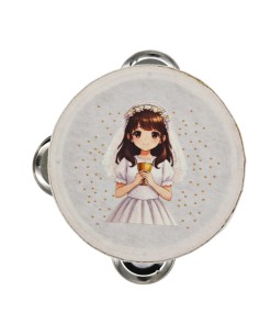 Bomboniera tamburello decorativo bambina alla Prima Comunione – D.10