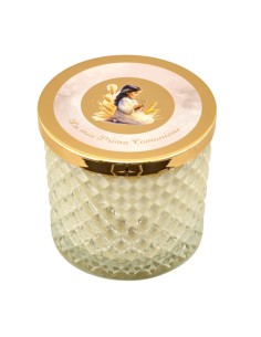 Gastgeschenk: Kerze Mädchen zur Erstkommunion, Diamond, goldfarbene 