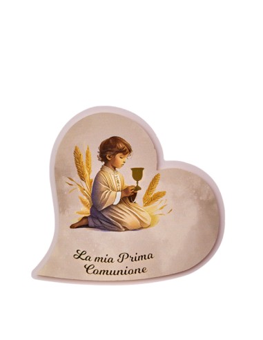 Celebration favour: scent diffuser boy at First Communion, heart-sha