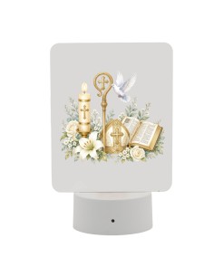 Gastgeschenk: Lampe Firmung, LED – D.8 H.16 cm