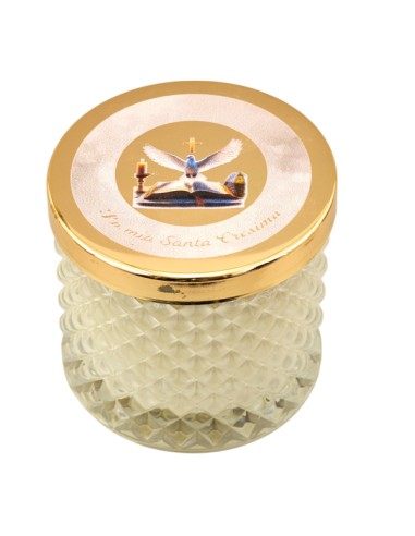 Gastgeschenk: Kerze Firmung, Diamond, goldfarbene Details, mittlere 