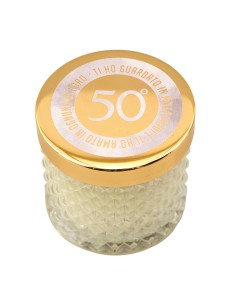 Gastgeschenk: Kerze 50. Hochzeitstag, Diamond, goldfarbene Details, 