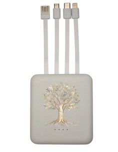 Gastgeschenk: Powerbank Lebensbaum – 8 × 9 × 2,5 cm