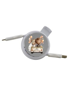 Bomboniera cavetto multifunzione sposi in auto, tondo – D.6 H.2,5 cm