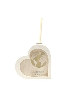 Celebration favour: scent diffuser globe, LED, heart-shaped, gold-to